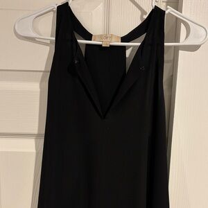LOFT Black V-Neck Sleeveless Blouse